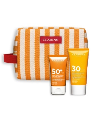 CLARINS SUN KIT CREMA SOLARE VISO SPF50 50ML+CREMA SOLARE CORPO SPF30 75ML+TROUSSE